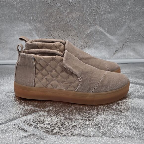 Toms Paxton Rose Pink Taupe Slip-on Chukka High Top Sneaker Booties Size 7.5 - Picture 3 of 8